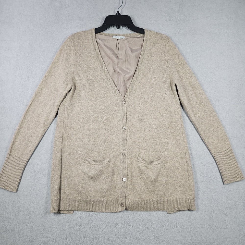 Garnet Hill 100% Cashmere Button Cardigan Sweater Size Small Quiet Luxury